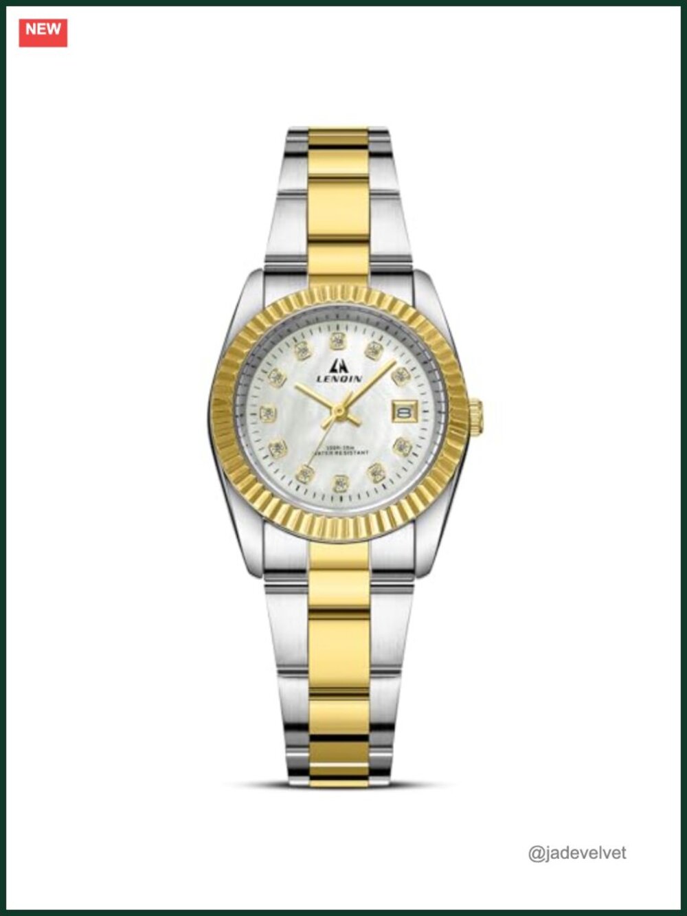Womens Easy Read Waterproof Stainless Steel Quartz Watch Diamond Dial